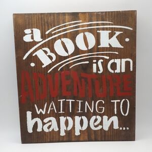 Book Is An Adventure Wooden Wall Art